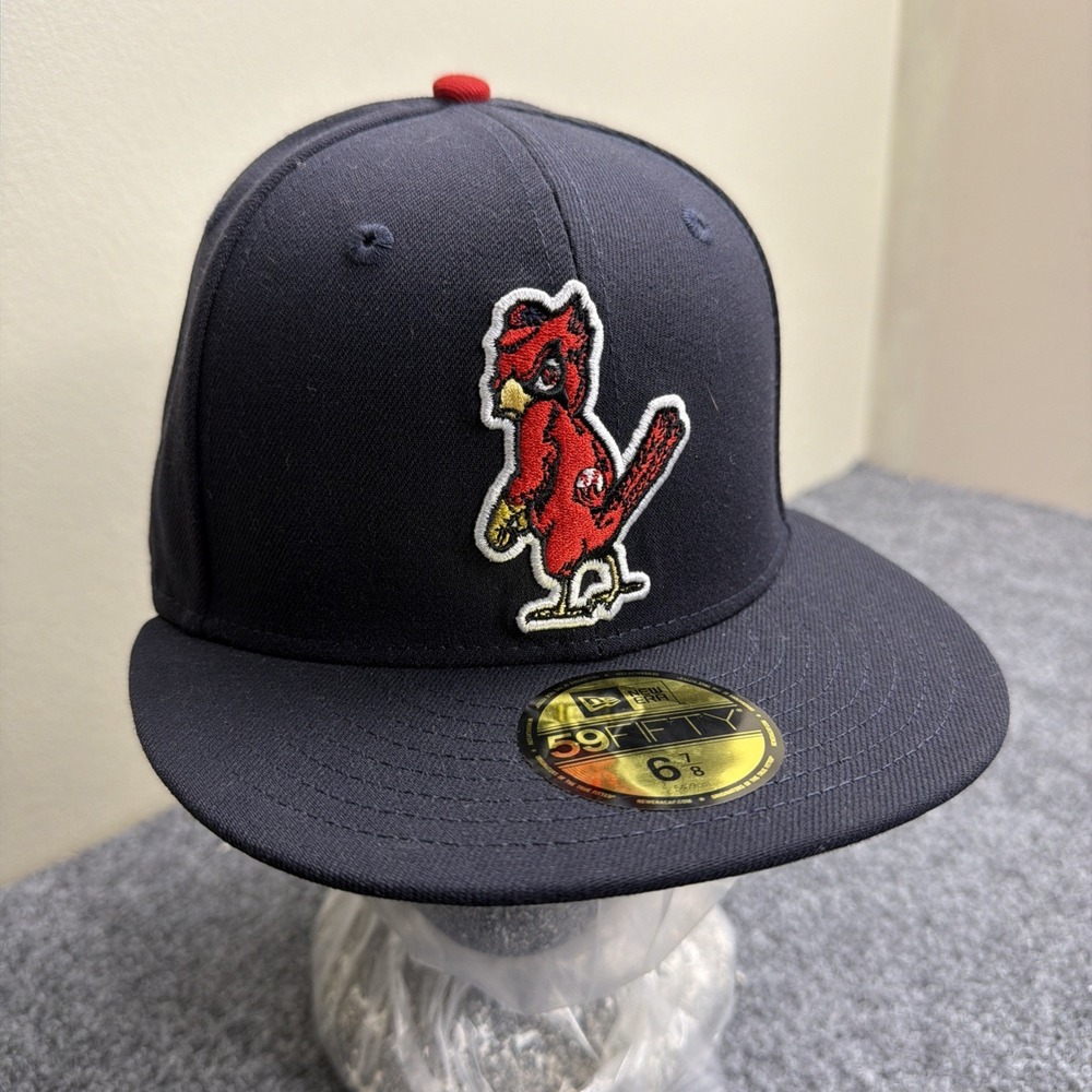 St Louis Cardinals Mens 6 7/8 New Era‎ 59FIFTY Navy Blue Fitted Hat Snapback Cap